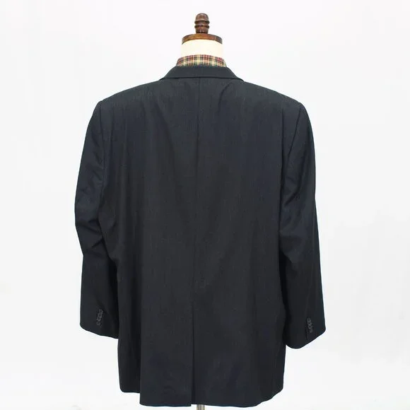 Jack Victor 56L Gray Blazer Sport Coat Jacket 2-Button Solid Y563